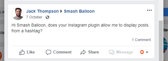 Publicar en la página de Facebook