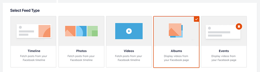 Select feed type albums