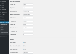 Feeds para o plugin YouTube WordPress - Personalizar 3