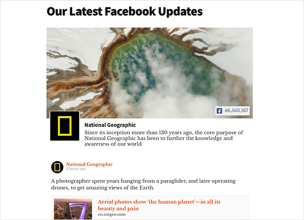 intestazione visiva di facebook