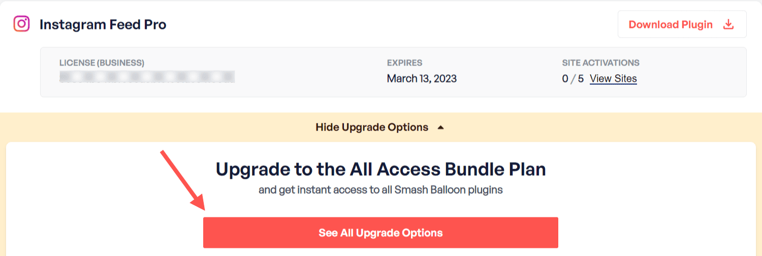 Screenshot #2 of upgrade selection link