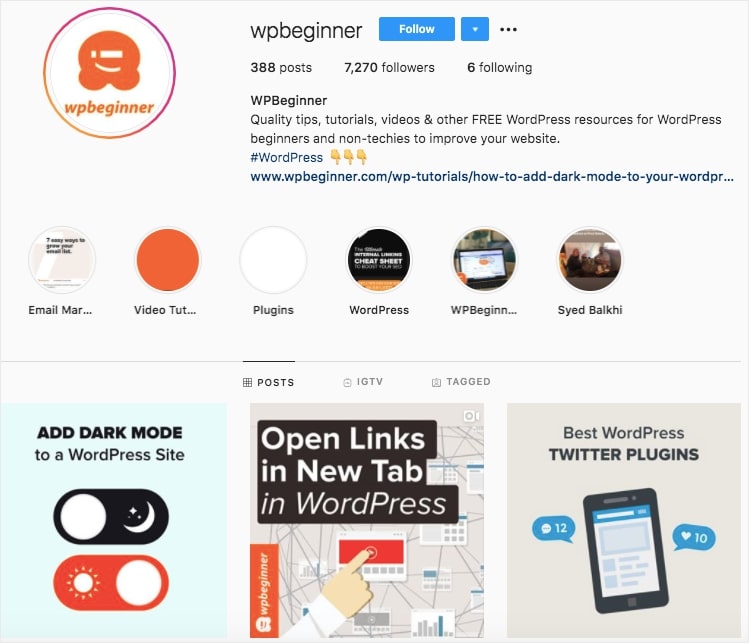 optimisez votre profil instagram