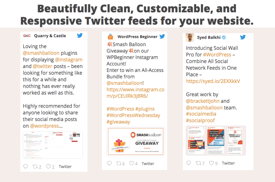 menzioni dei media con smash balloon