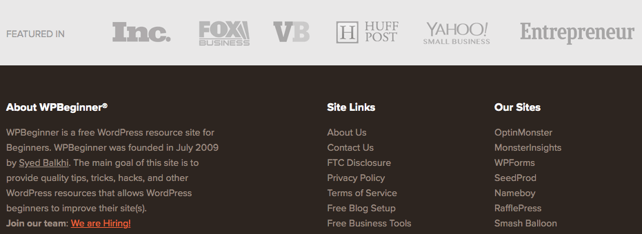 menzioni dei media su wpbeginner