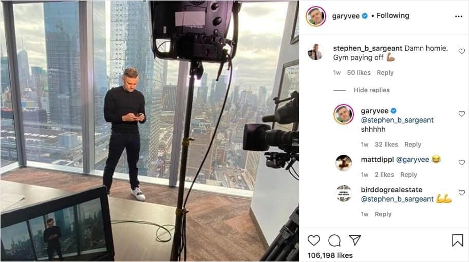 exemple d'engagement organique sur Instagram