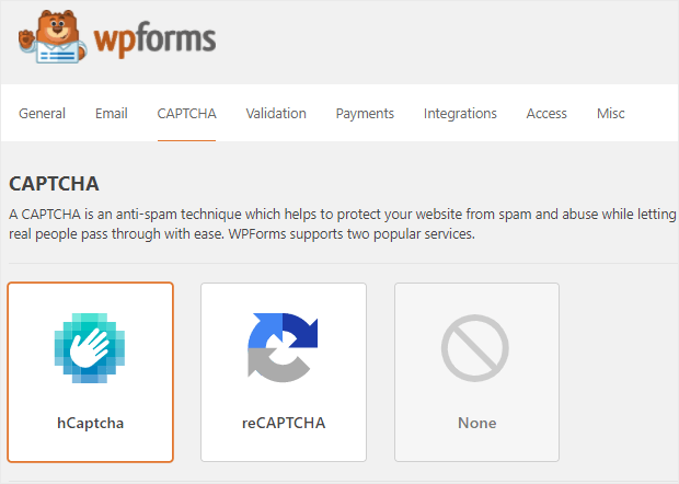 wpforms revisione della protezione antispam