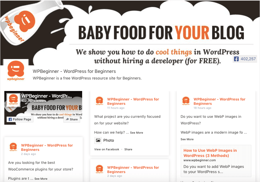 smash balloon custom facebook feed free example