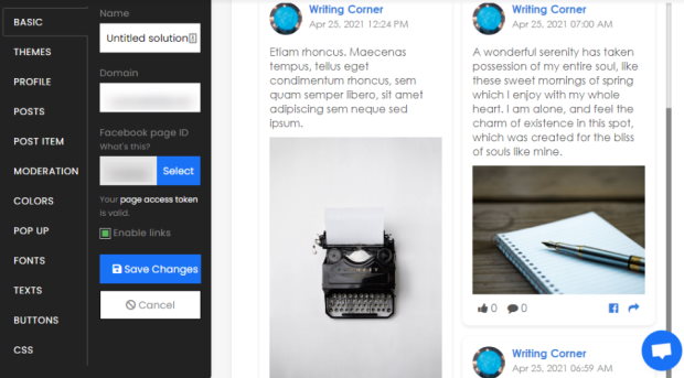 interfaz limpia sociablekit