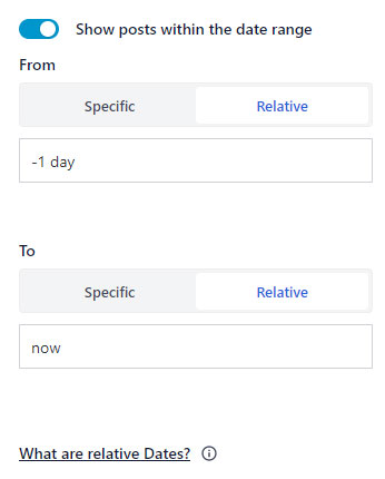 Date range option enabled