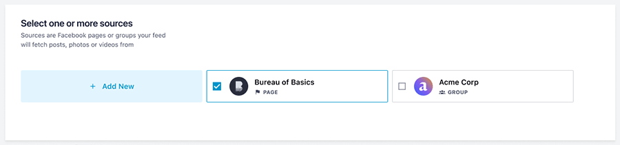 Select multiple sources
