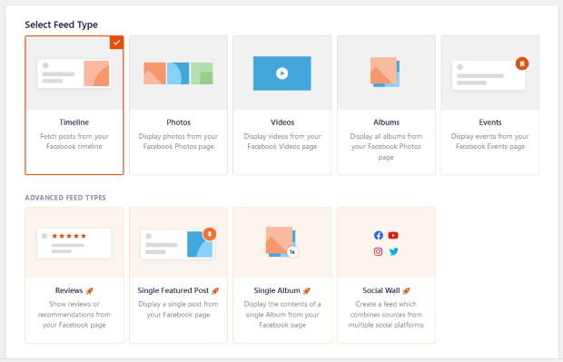 all the facebook feed types