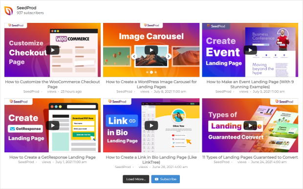 ejemplo de feed de youtube