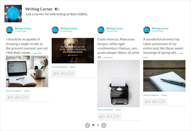Karussell-Feed-Layout Facebook-Feed