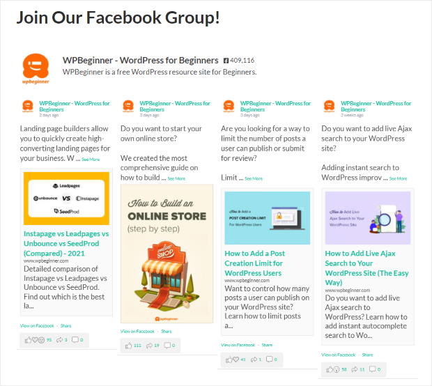 facebook gruppenfeed beispiel