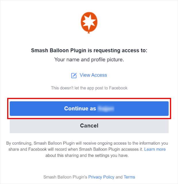 Consenti il feed del gruppo Facebook