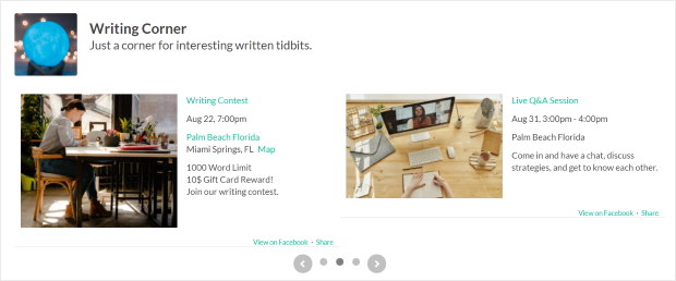 diseño de carrusel para el feed de facebook de eventos