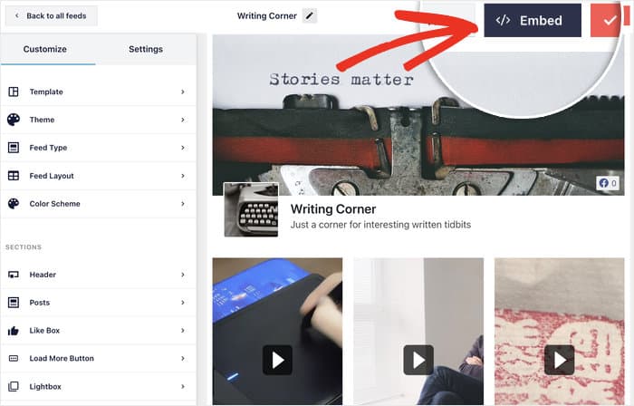 Facebookのビデオフィードを簡単に埋め込む