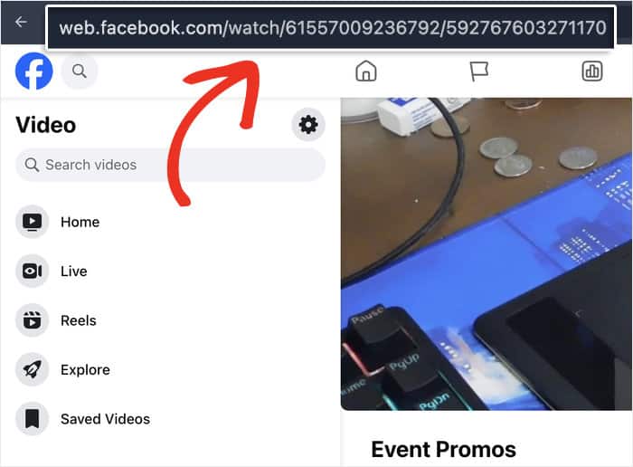 FacebookプレイリストのURLをコピーしてください