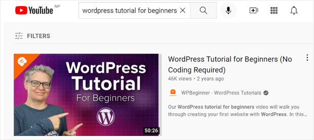 buscar palabra clave youtube