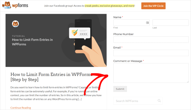 wie man ein Kontaktformular in der Seitenleiste erstellt