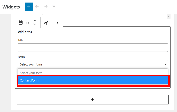 Wählen Sie Ihr Kontaktformular-Widget