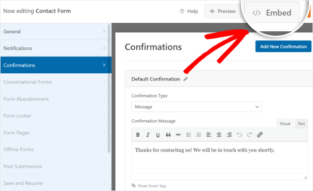 Kontakt für Wordpress einbetten