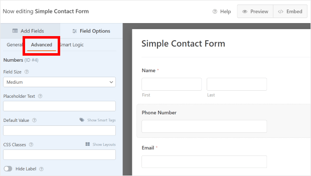 erweiterte Felddetails
