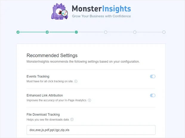 impostazioni di monsterinsights