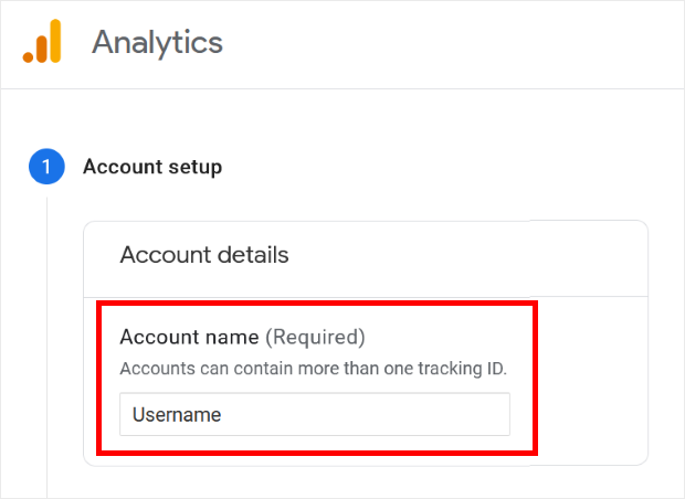 inserire il nome del conto