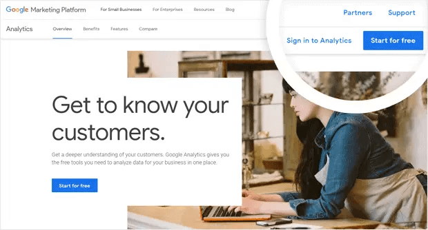 clicca su inizia gratis