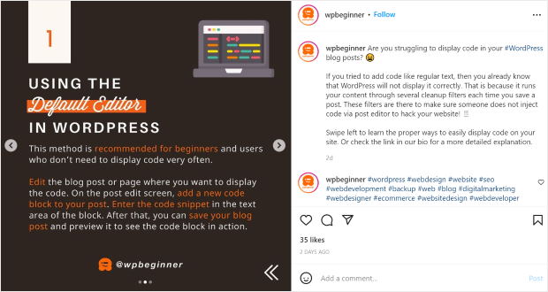 instagram carousel post