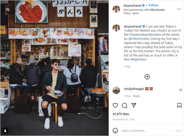 instagram influencer marketing example
