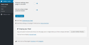 Konfigurieren des benutzerdefinierten Twitter Feeds WordPress Plugin - 2