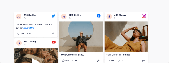 Combine multiple feed types from all platforms