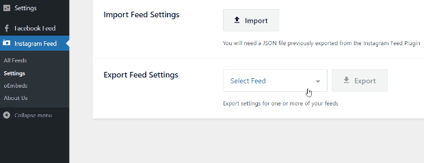export instagram feed