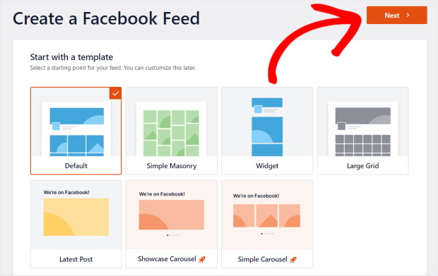 Auswahl einer Feed-Vorlage