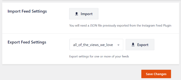 import and export feeds