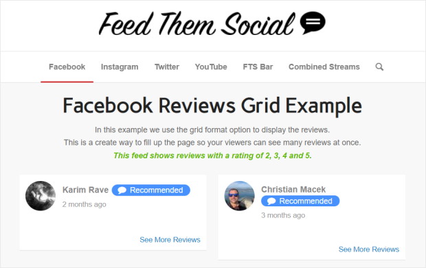 facebook review feed