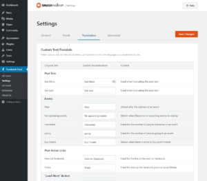 Paramètres du plugin