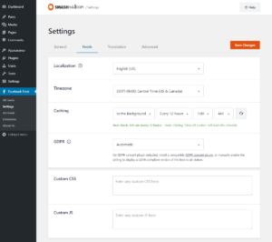 Paramètres du plugin