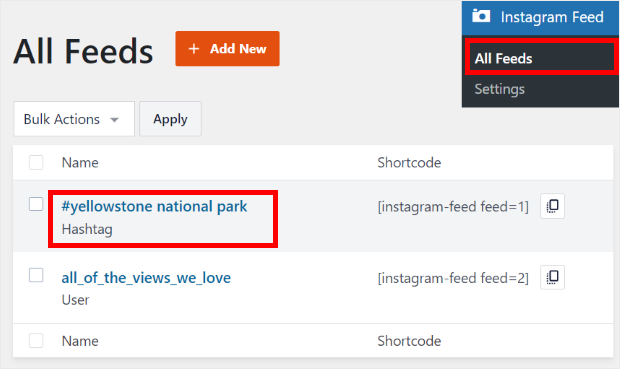 インスタグラムのハッシュタグフィードを開く