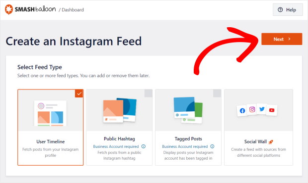 escolher entre os diferentes tipos de feeds do instagram