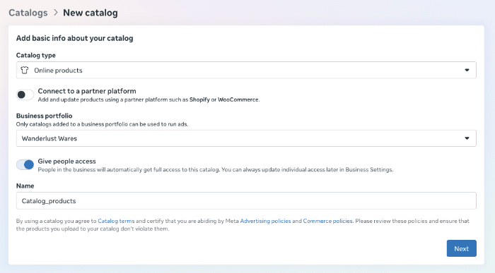 commere manager product catalog
