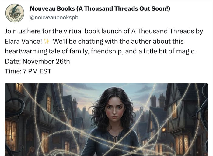 Beispiel einer Buchvorstellung auf Twitter