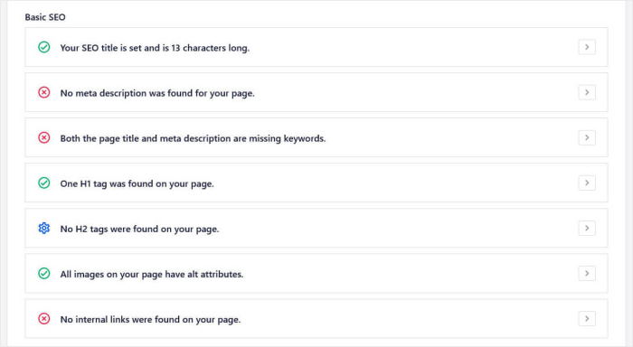 aioseo seo チェックリスト