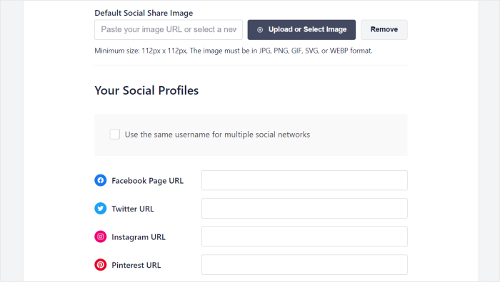 ソーシャル・プロフィールの設定