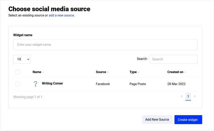 embedsocial create new feed