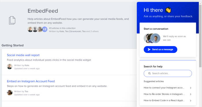 customer support embedsocial
