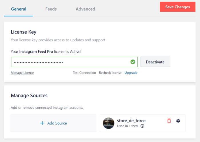 settings for instagram feed pro