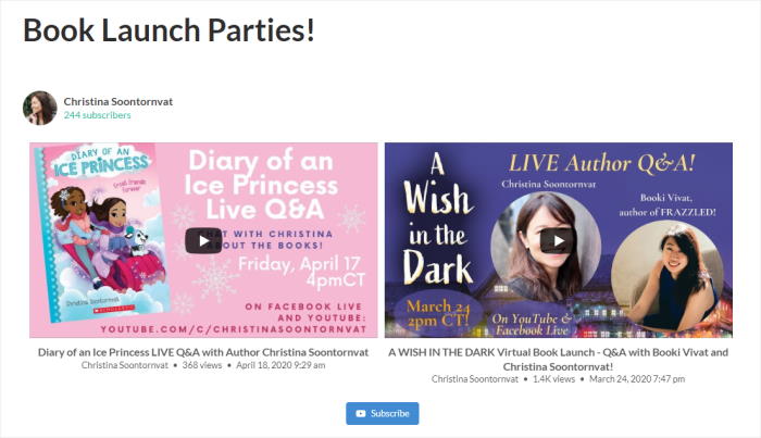 Livestreams zur virtuellen Buchvorstellung